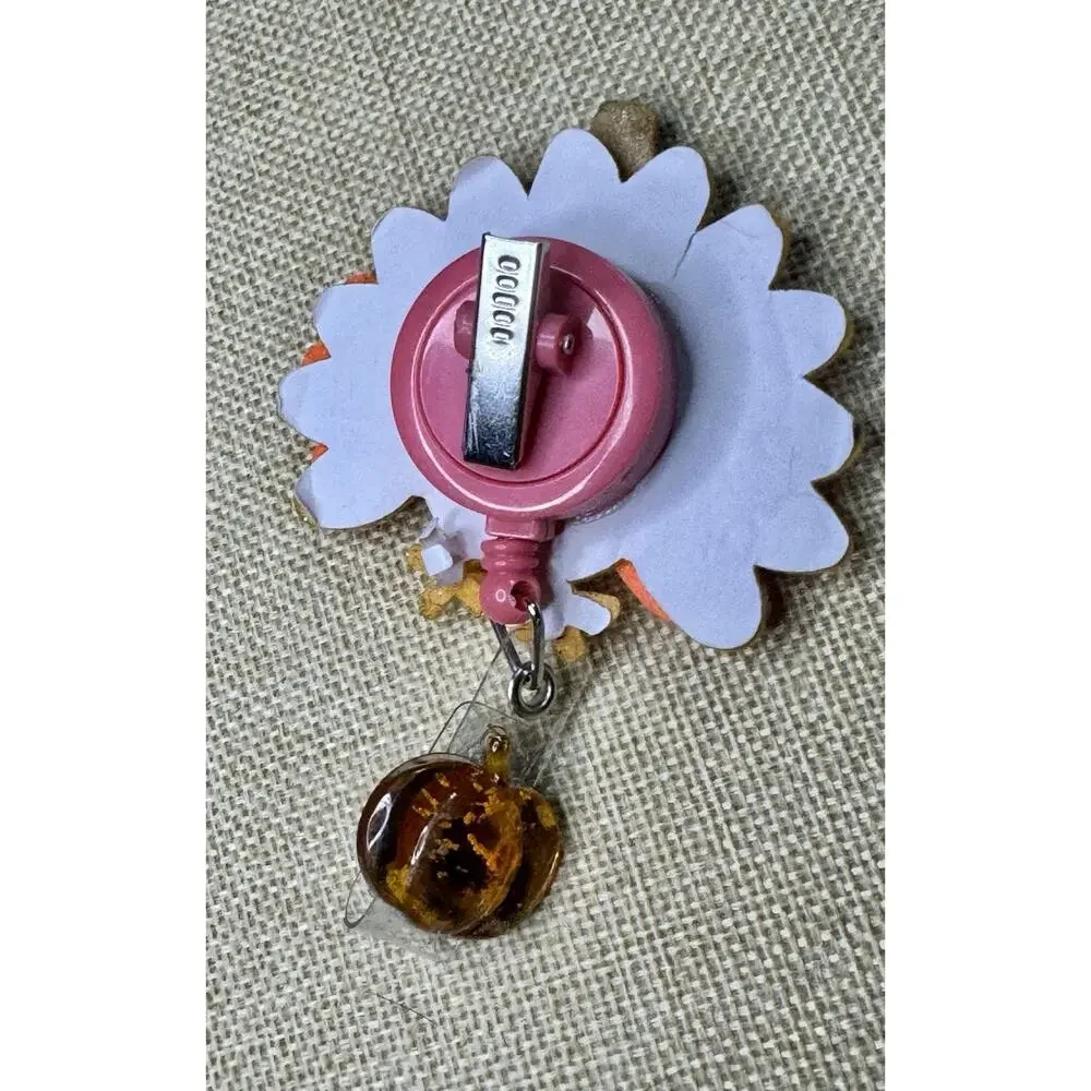 Turkey Badge Reel Retractable Badge Holder Alligator Clip Handmade